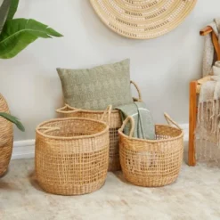 Set Of 3 Seagrass Storage Baskets Brown - Olivia & May -Baxton Studio Store GUEST 81b2ed60 e2f4 4455 8e97 3c6a6eabd9fb