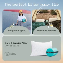 Coop Home Goods 14"x19" Camping Pillow With Compressible Stuff Sack - Travel Pillow- GREENGUARD Gold Certified - White (1 Pack) -Baxton Studio Store GUEST 8251867f fffc 4a17 be45 f5ced08019f6