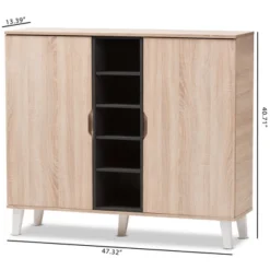 Adelina Mid - Century Modern 2 - Door Wood Shoe Cabinet - Brown - Baxton Studio 15 Adelina Mid - Century Modern 2 - Door Wood Shoe Cabinet - Brown - Baxton Studio -Baxton Studio Store GUEST 8410a1c0 2b3c 4129 9a6f 819e483aeb9b