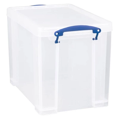 Really Useful Box 19 Liter Plastic Stackable Storage Container W/ Snap Lid & Built-In Clip Lock Handles For Home & Office Organization, Clear (2 Pack) 3 Really Useful Box 19 Liter Plastic Stackable Storage Container W/ Snap Lid & Built-In Clip Lock Handles For Home & Office Organization, Clear (2 Pack)