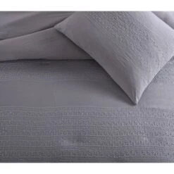 Lyla Enzyme Washed Eyelet Band Comforter Set - Geneva Home Fashion