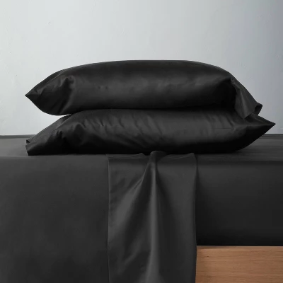 500 Thread Count Washed Supima Sateen Solid Sheet Set - Casaluna™ 3 500 Thread Count Washed Supima Sateen Solid Sheet Set - Casaluna™