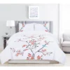 Modern Embroidered Cherry Blossom Floral Cotton Duvet Cover And Pillow Sham Set - Blue Nile Mills -Baxton Studio Store GUEST 858f6c9a 5eea 4c52 8715 c14cfcbbb3e5