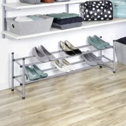 J&V TEXTILES Telescoping Stackable/Expandable Free Standing Shoe Rack, 2-Tier Holds Up To 10-Pair -Baxton Studio Store GUEST 8663d5c7 4b78 465f a798 2dc124929bdf