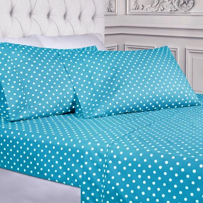 Polka Dot Cotton Blend Deep Pocket Bed Sheet Set By Blue Nile Mills 3 Polka Dot Cotton Blend Deep Pocket Bed Sheet Set By Blue Nile Mills