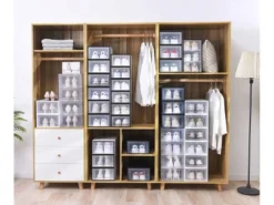 MPM Shoe Box 12pcs, Stackable Clear Plastic Shoe Organizer, Shoe Rack, Sneaker Storage Box With Lid, For Men And Women S -Baxton Studio Store GUEST 86821566 1355 48ca 99b2 0b75c7d3bd36