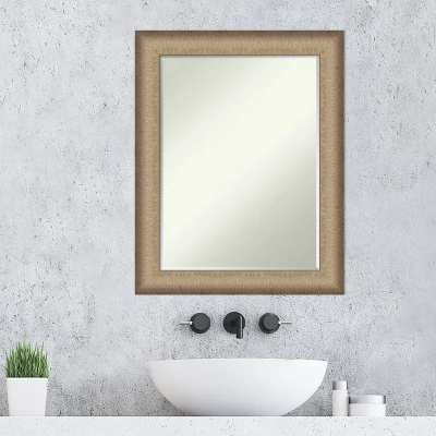 Elegant Brushed Petite Bevel Bathroom Wall Mirror 8 Elegant Brushed Petite Bevel Bathroom Wall Mirror - Image 6