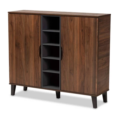 2 Door Idina Mid-Century Wood Shoe Cabinet - Baxton Studio 12 2 Door Idina Mid-Century Wood Shoe Cabinet - Baxton Studio - Image 10