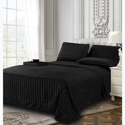 Elegant Comfort Luxurious Silky Soft Wrinkle & Fade Resistant 6-Piece Dobby Stripe Bed Sheet Set 4 Elegant Comfort Luxurious Silky Soft Wrinkle & Fade Resistant 6-Piece Dobby Stripe Bed Sheet Set - Image 2