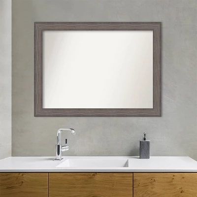 43" X 32" Non-Beveled Country Barn Wood Bathroom Wall Mirror Brown - Amanti Art 9 43" X 32" Non-Beveled Country Barn Wood Bathroom Wall Mirror Brown - Amanti Art - Image 7
