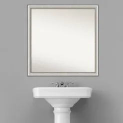29" X 29" Non-Beveled Salon Silver Narrow Bathroom Wall Mirror - Amanti Art 17 29" X 29" Non-Beveled Salon Silver Narrow Bathroom Wall Mirror - Amanti Art -Baxton Studio Store GUEST 88eb4985 4d93 4c07 a0fe ea2deaefa2ba