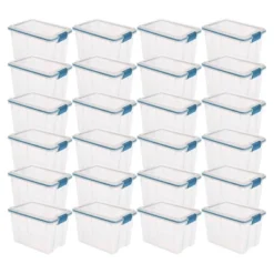 Sterilite 20 Quart Stackable Clear Plastic Storage Tote Container With Clear Gasket Latching Lid For Home And Office Organization, Clear -Baxton Studio Store GUEST 88fbed08 d4ab 4871 8fd2 1161a75f619e