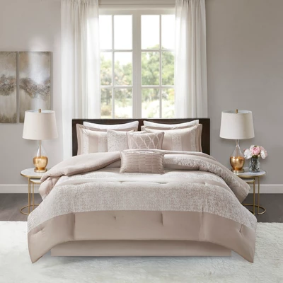7pc Anett Chenille Jacquard Comforter Set Taupe 3 7pc Anett Chenille Jacquard Comforter Set Taupe