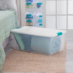 Sterilite Storage System Solution With 106 Quart Clear Stackable Storage Box Organization Containers With White Latching Lid -Baxton Studio Store GUEST 8962b35b 1877 4f5c 8ae9 322e045f22bb