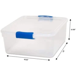 Homz Heavy Duty Modular Clear Plastic Stackable Storage Tote Containers With Latching And Locking Lids, 15.5 Quart Capacity, 4 Pack -Baxton Studio Store GUEST 89f79e28 7ac0 4e70 b67b 17a971032b70