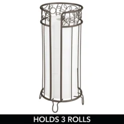 MDesign Decorative Metal Toilet Paper Storage Holder Stand, 3 Rolls -Baxton Studio Store GUEST 8a14a241 93d2 406c 81cc 431af09a35f9