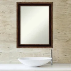 22" X 28" Non-Beveled Corded Bathroom Wall Mirror Bronze - Amanti Art 13 22" X 28" Non-Beveled Corded Bathroom Wall Mirror Bronze - Amanti Art -Baxton Studio Store GUEST 8a7c7a85 5e00 4cbc ba6b 0e2bd2dd8c33
