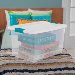 Sterilite 64 Quart Clear Plastic Stackable Storage Container Bin Box Tote With White Latching Lid Organizing Solution For Home & Classroom -Baxton Studio Store GUEST 8ac4abcb 254e 4706 abb2 170f1998dcff