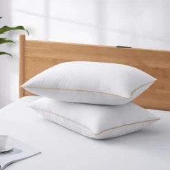 Puredown White Down Feather Bed Pillows With 300TC 100% Cotton Cover Set Of 2 -Baxton Studio Store GUEST 8ada9c0e 59f0 4ea8 9735 5fe9952e97df