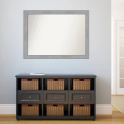 42" X 31" Non-Beveled Vista Brushed Nickel Bathroom Wall Mirror - Amanti Art -Baxton Studio Store GUEST 8b172b5a 5ce4 4307 b5d8 af424619e0aa