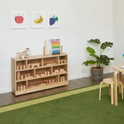 ECR4Kids Mobile Block Storage Cart, 38in, Classroom Furniture, Natural -Baxton Studio Store GUEST 8b93cc48 b837 4c68 9926 9cad355f912b