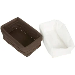 Juvale 5-Pcs Brown Small Rectangular Woven Nesting Baskets, Lined Wicker Set For Organizing Closet, Kitchen, Pantry Shelves, Bathroom (3 Sizes) -Baxton Studio Store GUEST 8c1aae7a 9a6f 4536 8fc8 0558e010615f