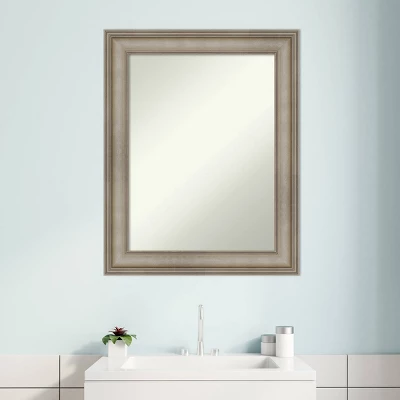 24" X 30" Non-Beveled Mezzanine Antique Narrow Wood Bathroom Wall Mirror Silver - Amanti Art 7 24" X 30" Non-Beveled Mezzanine Antique Narrow Wood Bathroom Wall Mirror Silver - Amanti Art - Image 5
