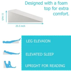 Continental Sleep, Mattress System Bed Wedge Pillow Foam Incline, Heartburn, Legs And Back Support For Acid Reflux, Increases Blood Flow, 24", White -Baxton Studio Store GUEST 8ca44086 6f6f 4e1d b1d6 2d6056273c7c
