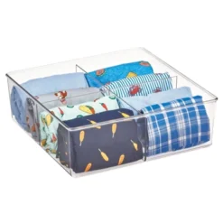 MDesign Plastic Divided Closet Storage Bin - Clear 18 MDesign Plastic Divided Closet Storage Bin - Clear -Baxton Studio Store GUEST 8d12f9cf e1d4 44d8 ace1 f4596f88841d