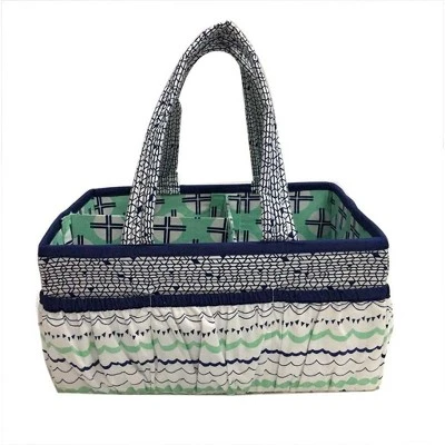 Bacati - Noah Mint/Navy Storage Caddy 4 Bacati - Noah Mint/Navy Storage Caddy - Image 2