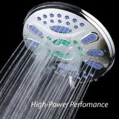 7" Six Setting Elite High Pressure Ultra Luxury Rainfall Shower Head Chrome - AquaDance