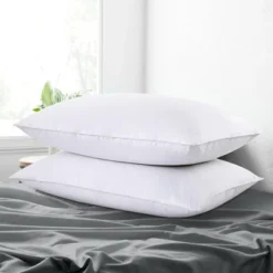 Peace Nest White Goose Down Feather Bed Pillows Set Of 2 -Baxton Studio Store GUEST 91ada078 180d 4741 8c5c 125647e20b8f