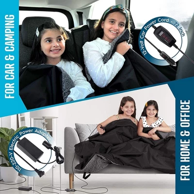 Zone Tech Faux Shearling Fleece Travel Blanket 2 Pack Grey Soft Plush Warm Fuzzy Automotive Cover 59"x43" Great For Winter Home Office And Camping 6 Zone Tech Faux Shearling Fleece Travel Blanket 2 Pack Grey Soft Plush Warm Fuzzy Automotive Cover 59"x43" Great For Winter Home Office And Camping - Image 4