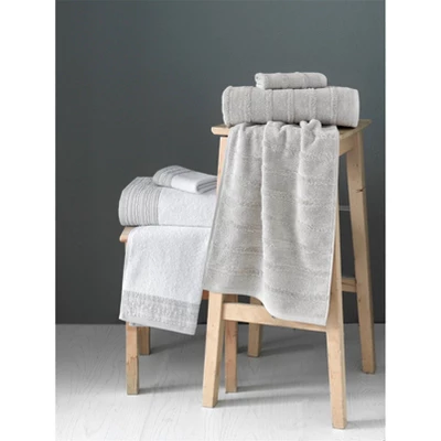 6pc Luxury Fancy Towel Bundle Set White/Stone - Royal Turkish Towels 7 6pc Luxury Fancy Towel Bundle Set White/Stone - Royal Turkish Towels - Image 5