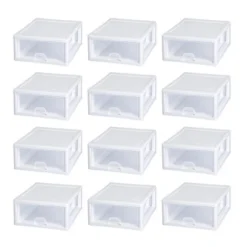 Sterilite 16 Quart Stackable Sturdy Plastic Storage Drawer Container For Home And Office Organization, Clear & White -Baxton Studio Store GUEST 93c5f5e3 0c4a 4823 a0b0 a8d0b2d3d62a