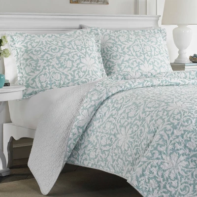 Mia Reversible Quilt Set Blue - Laura Ashley 4 Mia Reversible Quilt Set Blue - Laura Ashley - Image 2