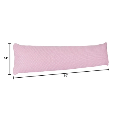 Hastings Home Memory Foam Body Pillow With Hypoallergenic Zippered Protector - Pink 3 Hastings Home Memory Foam Body Pillow With Hypoallergenic Zippered Protector - Pink