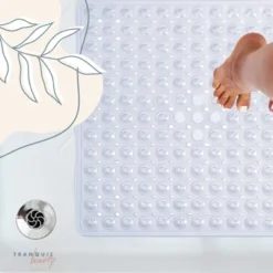 Tranquil Beauty 21" X 21" Clear Square Non-Slip Shower And Bath Mats With Suction Cups Ideal For Kids & Elderly 7 Tranquil Beauty 21" X 21" Clear Square Non-Slip Shower And Bath Mats With Suction Cups Ideal For Kids & Elderly -Baxton Studio Store GUEST 95ad3065 c49e 49a9 92eb 693b7262b73c