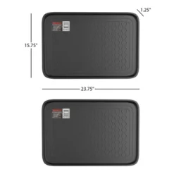 All Weather Boot Tray - Medium Water Resistant Plastic Utility Shoe Mat For Indoor And Outdoor Use In All Seasons By Stalwart (Set Of Two, Dark Grey)