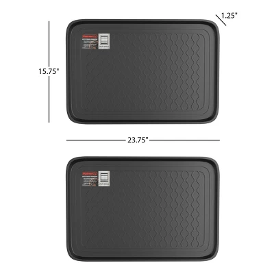 All Weather Boot Tray - Medium Water Resistant Plastic Utility Shoe Mat For Indoor And Outdoor Use In All Seasons By Stalwart (Set Of Two, Dark Grey) 3 All Weather Boot Tray - Medium Water Resistant Plastic Utility Shoe Mat For Indoor And Outdoor Use In All Seasons By Stalwart (Set Of Two, Dark Grey)