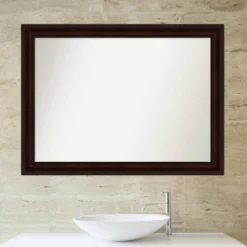 43" X 32" Non-Beveled Bathroom Wall Mirror Coffee Bean Brown - Amanti Art -Baxton Studio Store GUEST 9760633a 97d0 468b b4f7 ef6dc0e24637
