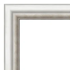 Amanti Art Salon Silver Narrow Petite Bevel Bathroom Wall Mirror 26.5 X 20.5 In.