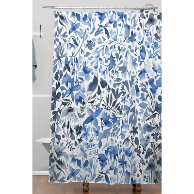 Ninola Design Flowers And Plants Ivy Shower Curtain Blue - Deny Designs 3 Ninola Design Flowers And Plants Ivy Shower Curtain Blue - Deny Designs