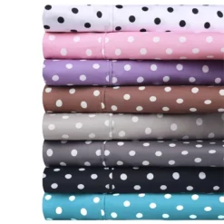 Polka Dot Cotton Blend Deep Pocket Bed Sheet Set By Blue Nile Mills 13 Polka Dot Cotton Blend Deep Pocket Bed Sheet Set By Blue Nile Mills -Baxton Studio Store GUEST 9b02bb8b 5425 4457 9721 06f731eeb2ed