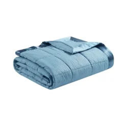 Parkman Oversized Down Alternative With Satin Trim Bed Blanket Slate Blue -Baxton Studio Store GUEST 9bfa5137 d023 46a4 b123 84df4b14d94e