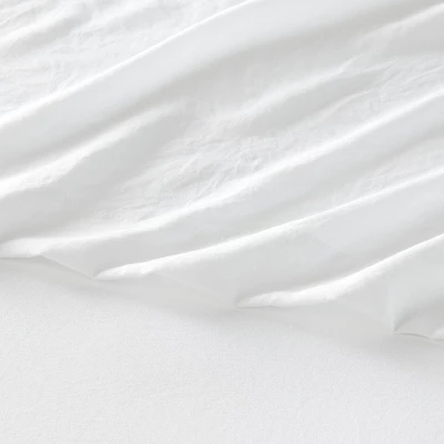 King Garment Washed Microfiber Solid Sheet Set White - Room Essentials™ 4 King Garment Washed Microfiber Solid Sheet Set White - Room Essentials™ - Image 2