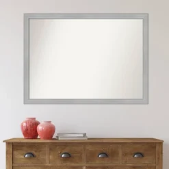 41" X 30" Non-Beveled Vista Brushed Nickel Narrow Bathroom Wall Mirror - Amanti Art -Baxton Studio Store GUEST 9d01f3ed 8f36 488f 8ab8 654ed3104844