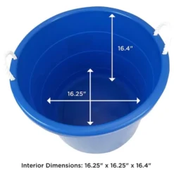 Homz Multipurpose 18 Gallon Plastic Open-Top Storage Round Utility Tub With Rope Handles For Indoor Or Outdoor Home Organization, Blue (3 Pack) 9 Homz Multipurpose 18 Gallon Plastic Open-Top Storage Round Utility Tub With Rope Handles For Indoor Or Outdoor Home Organization, Blue (3 Pack) -Baxton Studio Store GUEST 9d3bf862 51ab 460e b093 9c1a5b8bd90e