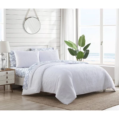 Tommy Bahama 3pc Textured Waffle 100% Cotton Comforter & Sham Set 11 Tommy Bahama 3pc Textured Waffle 100% Cotton Comforter & Sham Set - Image 9