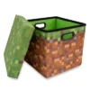 Ukonic Minecraft Grassy Block Fabric Storage Bin Cube Organizer With Lid | 13 Inches -Baxton Studio Store GUEST 9dc2503c 597f 4246 9823 302ad18d2fc2